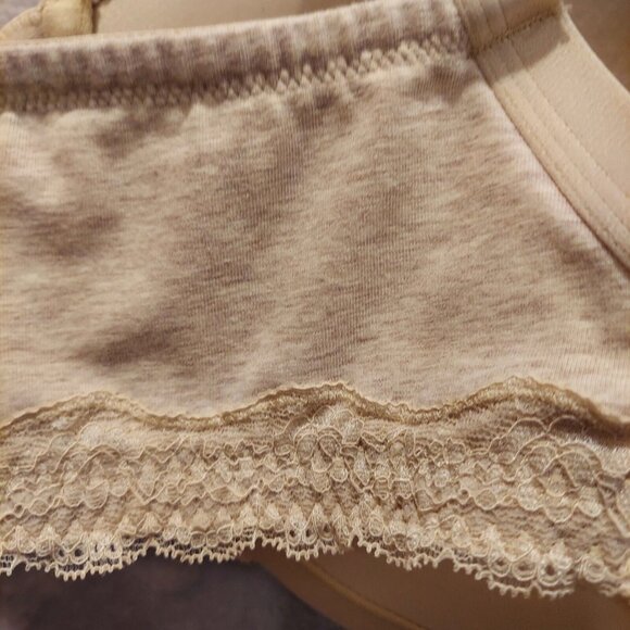 Ambrielle 42D Bra Organic Cotton Demi Underwire covertable straps jersey tan - Picture 11 of 16